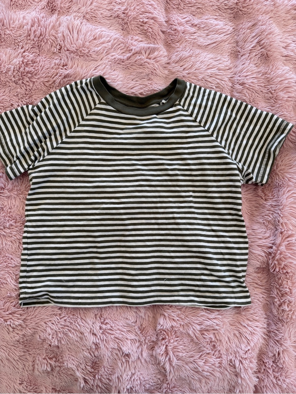 Levi's olive green & White Striped Short Sleeve Tee